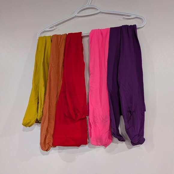 Set of 5 Target Brand Tights Red Orange Yellow Pink Purple One Size - Picture 1 of 2